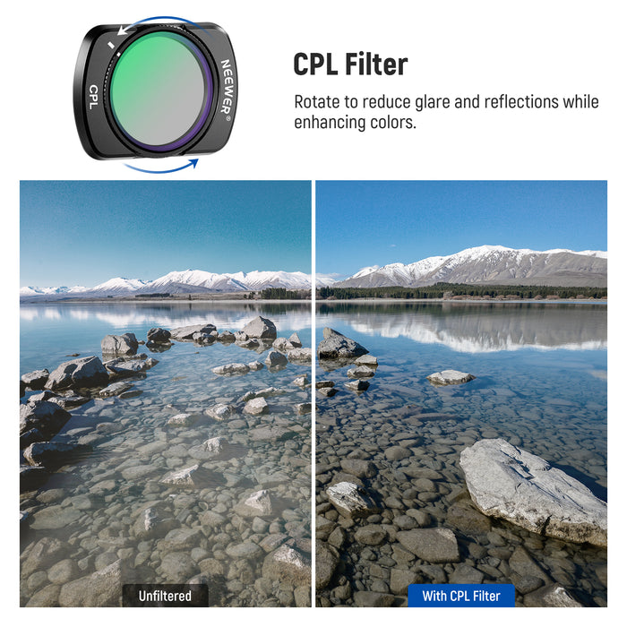 NEEWER FL-B15 Variable ND Filter Set & Lens for Pocket 3 / Pocket 4 & Xtra Muse