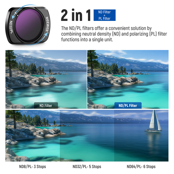 NEEWER FL-B16 Filter & Lens Set for DJI Osmo Pocket 3 / Pocket 4 & Xtra Muse