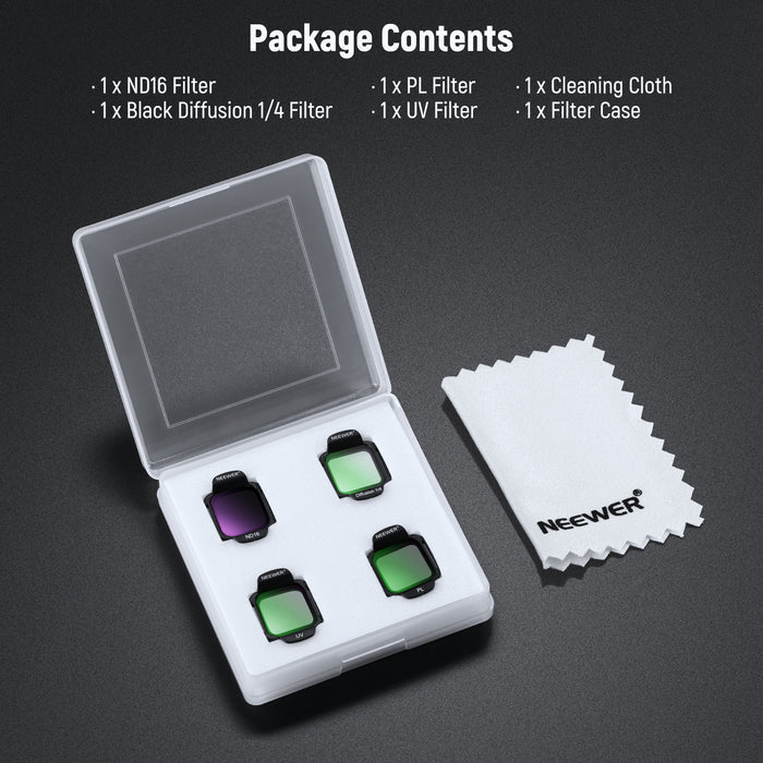 NEEWER FL-N36 4-Pack ND Filter Accessories Set for DJI Flip / Lito X1 Drone