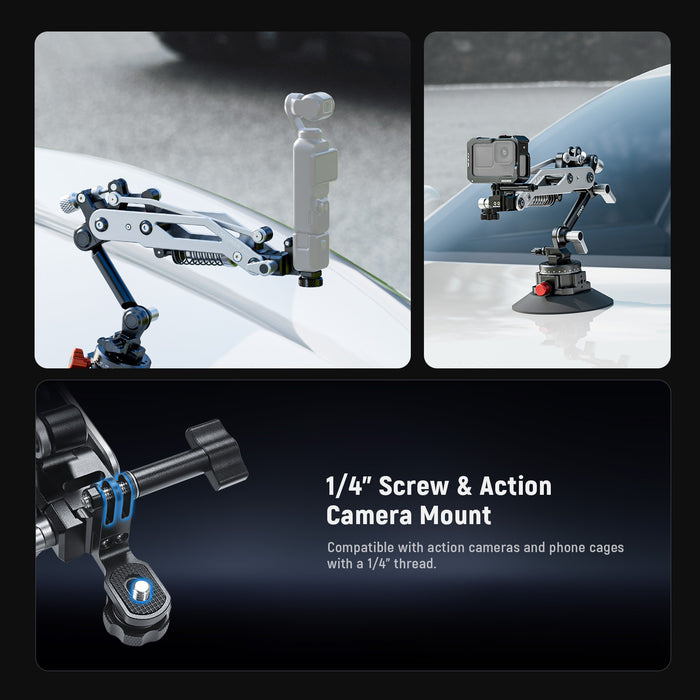 This action camera holder for video recording is compatible with a variety of accessories
