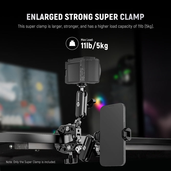 NEEWER Heavy Duty Super Clamp with Two 360° Dual Ball Head Magic Arms