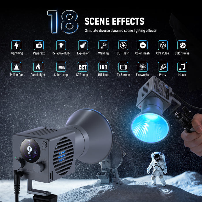 NEEWER HS60C Mini RGB Light offers 18 scene effects.
