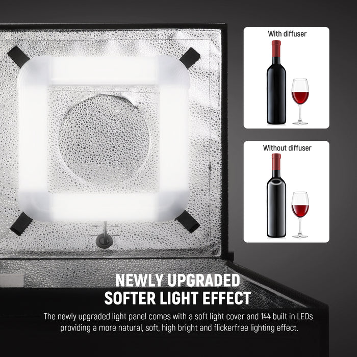 NEEWER LP40 Photo Studio Light Box Kit includes a light panel that comes with a soft light cover.