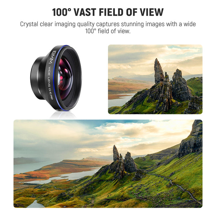 NEEWER LS-42 PRO Phone Wide Angle Lens offers a 100° vast field of view.