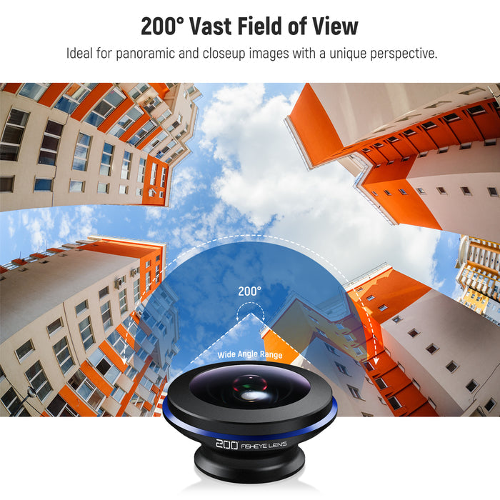NEEWER LS-57 200° Phone Fish Eye Lens is ideal for panoramic and closeup images.