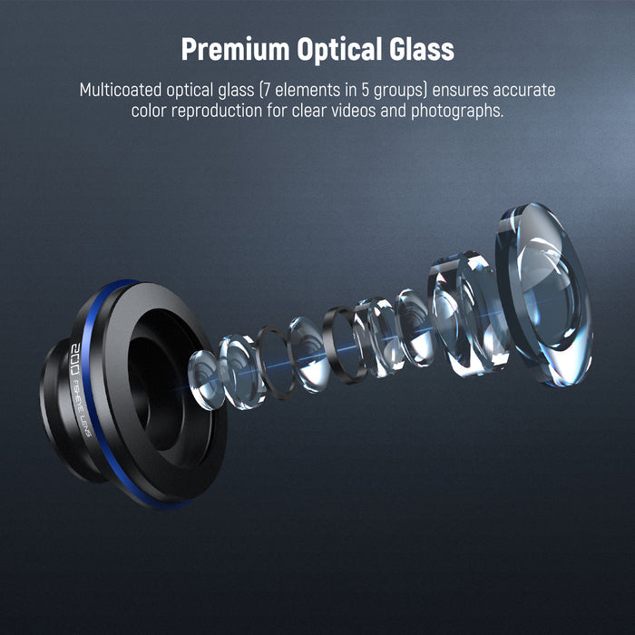 NEEWER LS-57 200° Fish Eye VR Lens with 17mm Thread Phone Lens Clip