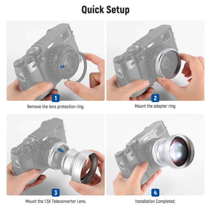 NEEWER LS-61 1.5X Telephoto Additional Lens For Fujifilm X100 Series