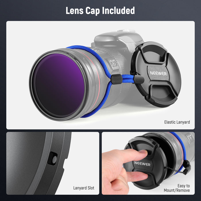 NEEWER ND2-400 (1-9 Stops) Variable ND Filter with Lens Cap