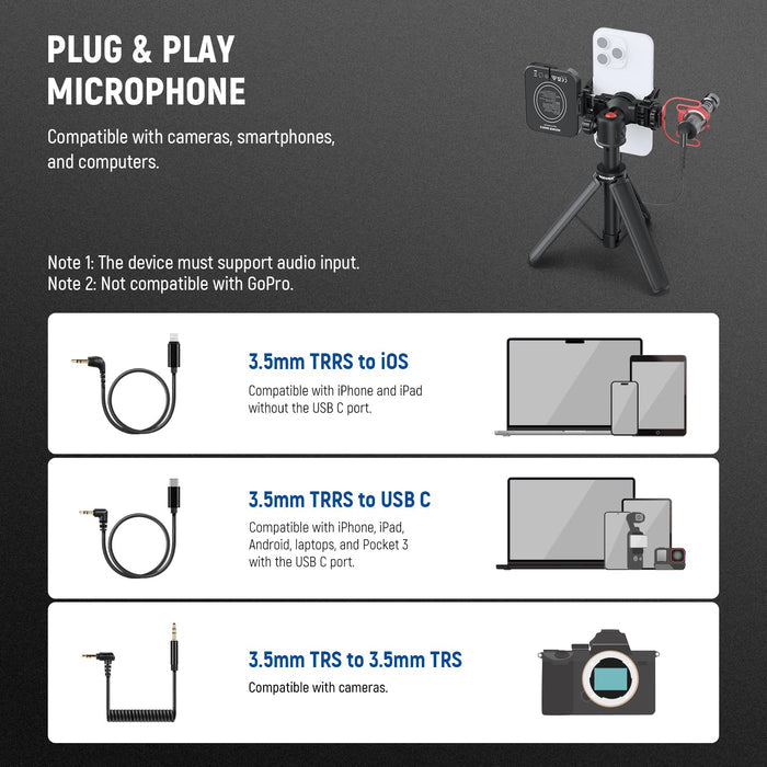 NEEWER VM10 Plug & Play Vlog Microphone