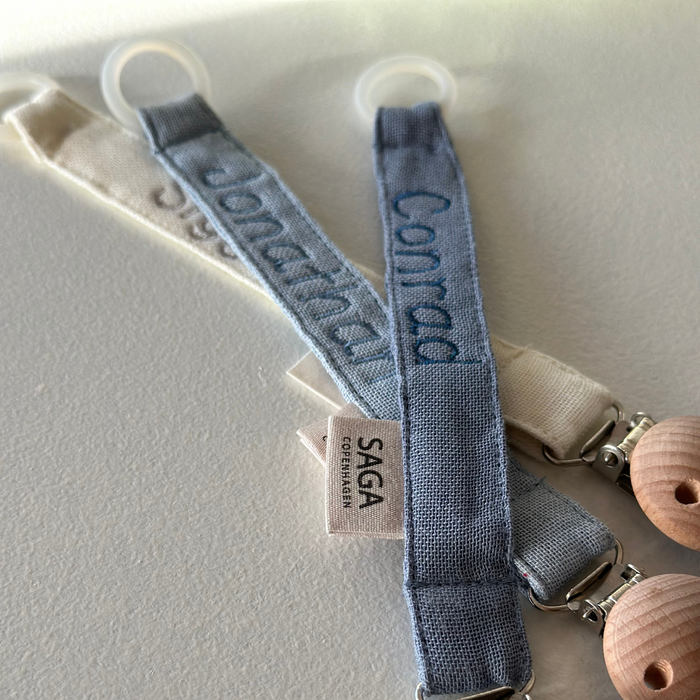 Pacifier Clip - Moonlight Blue - With Name