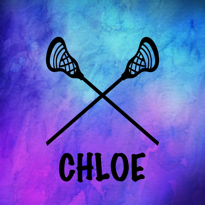 Personalized CUSTOM LACROSSE Sequin Pillow - Watercolors