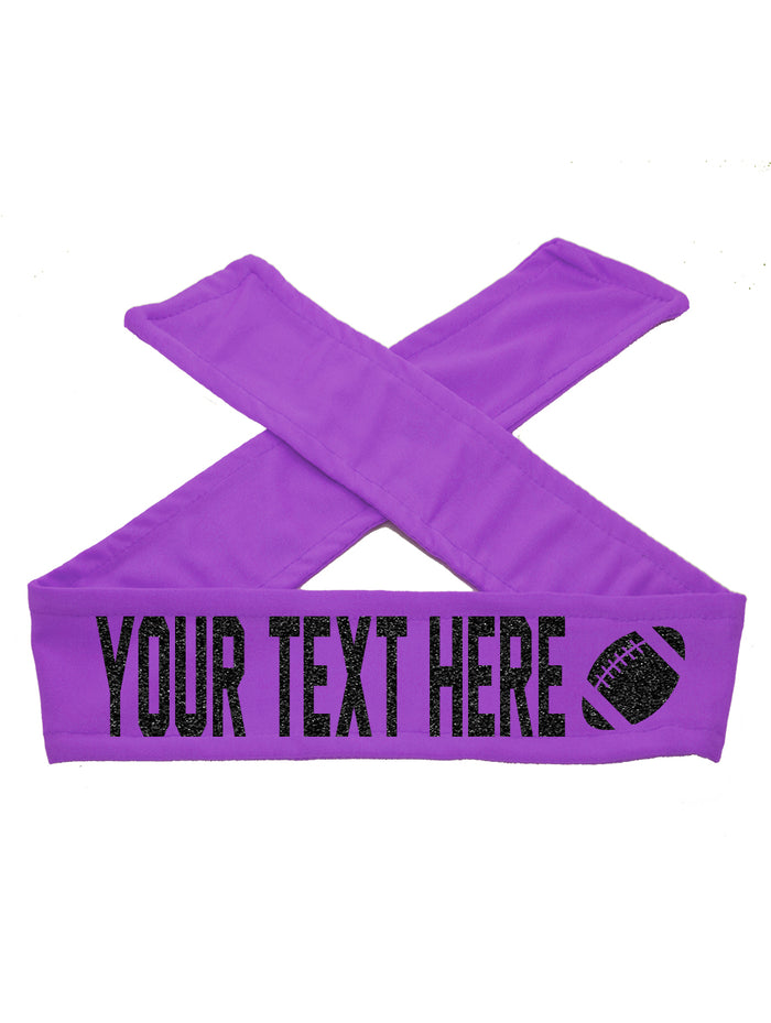 Personalized FOOTBALL TIE Headband - Sparkle Letters!
