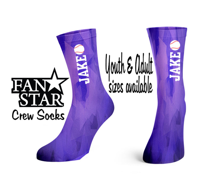 Personalized Prism Baseball Crew Socks