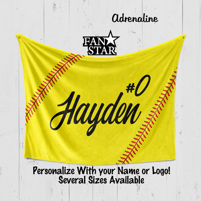 Personalized Softball Fastpitch Blank, Plush Blanket