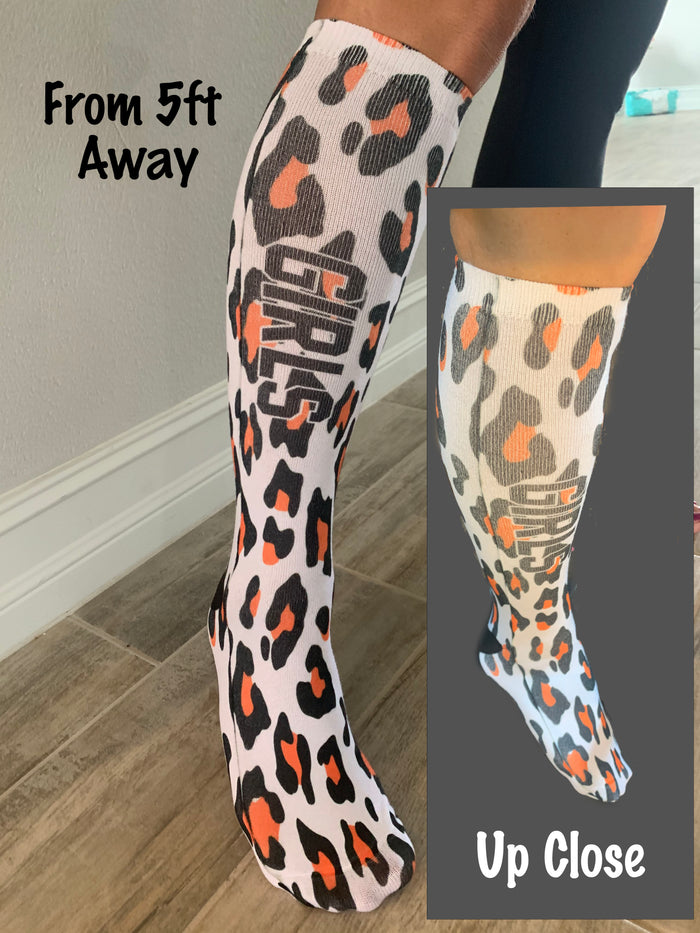 Personalized Tennis Breast Cancer Awareness Ribbon Knee High Socks
