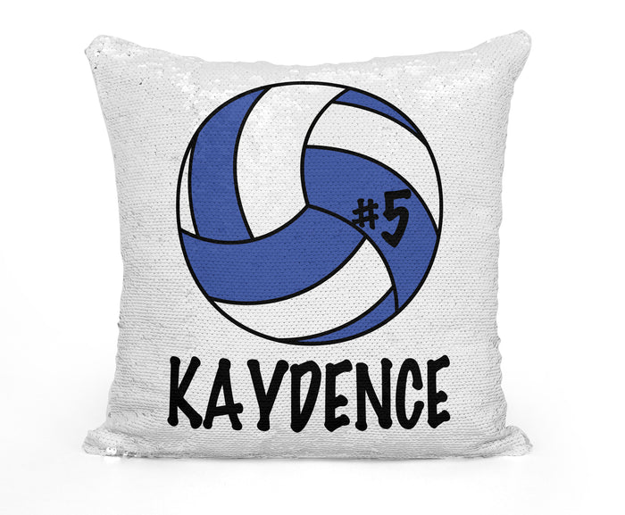 PERSONALIZED VOLLEYBALL MERMAID SEQUIN FLIP PILLOW - CHANGE BALL COLOR!