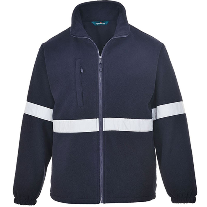 Portwest F433 Navy Iona Lite Reflective Hi Vis Fleece Jacket 400g