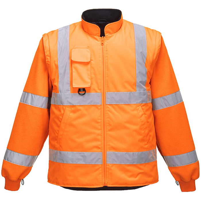 Portwest RT27 RIS Orange Padded Waterproof 7 in 1 Hi Vis Jacket