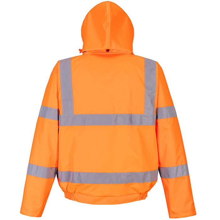 Portwest RT62 Rail Orange Mesh Lined Hi Vis Waterproof Breathable Bomber Jacket
