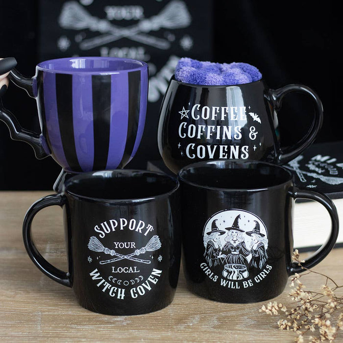Purple Striped Bat Wing Teacup