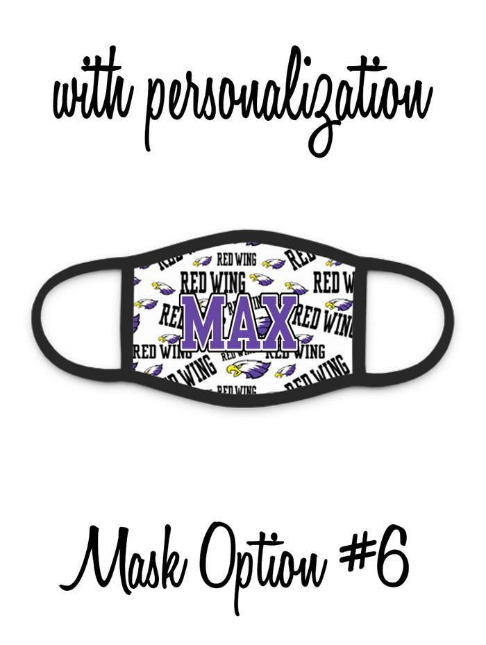 Red Wing Wingers Face Mask - #6 - With Personalization