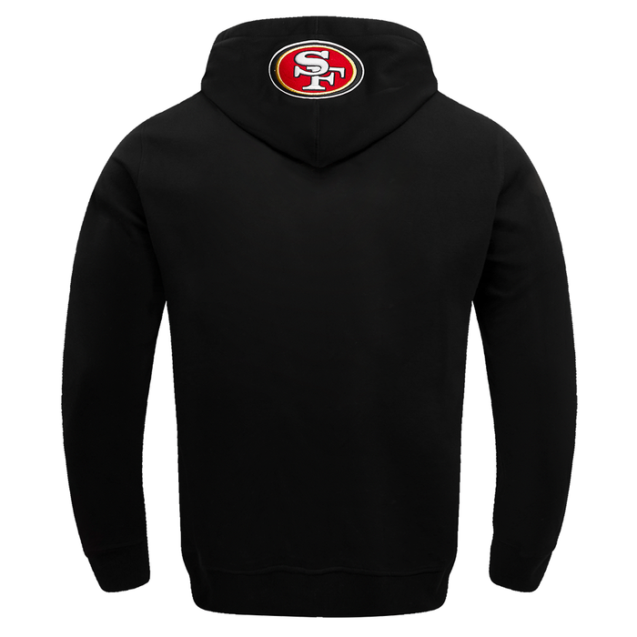 Black Pro Standard San Francisco 49ers Classic Bristle hoodie with team logo and front pocket.