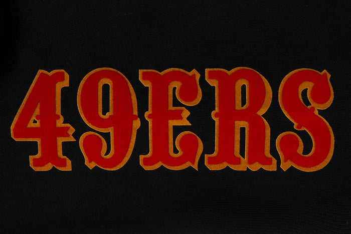 Black San Francisco 49ers Classic Bristle hoodie by Pro Standard with team logo and comfortable fleece fabric.