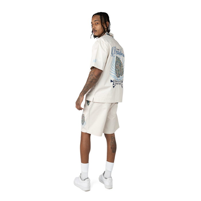 Smoke Rise Coeur Riviera twill shorts in chalk color, casual men's shorts with a relaxed fit and stylish design.