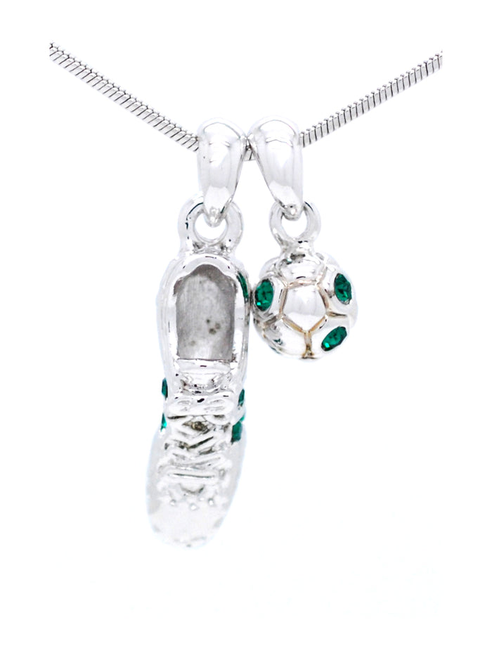 Soccer Ball and Shoe Pendant Necklace