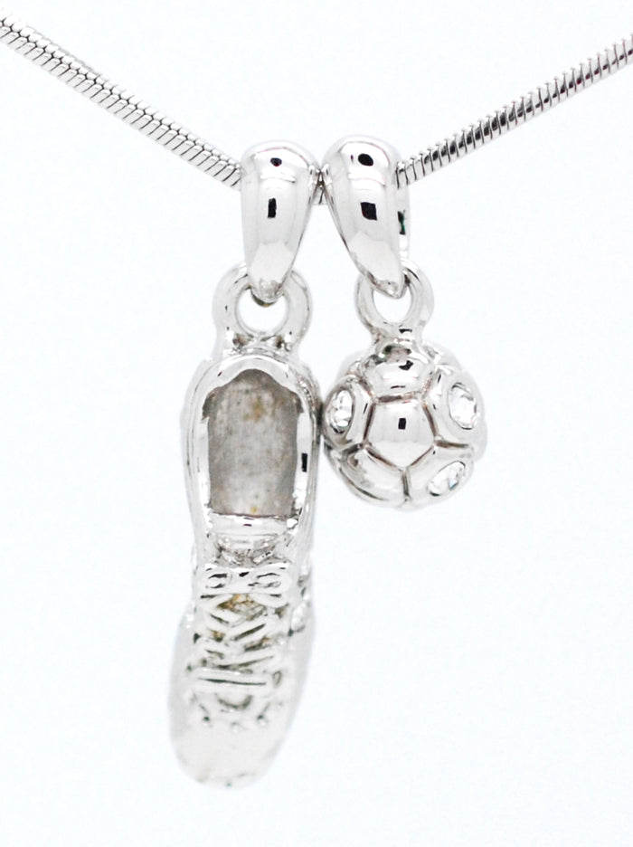 Soccer Ball and Shoe Pendant Necklace