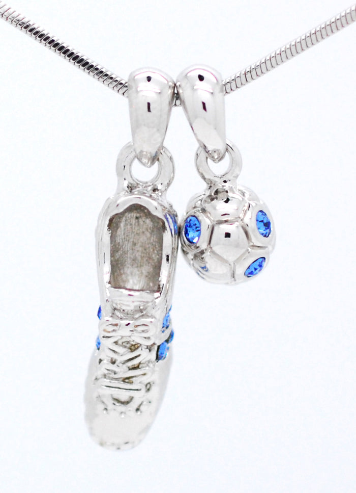 Soccer Ball and Shoe Pendant Necklace