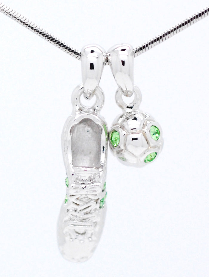 Soccer Ball and Shoe Pendant Necklace