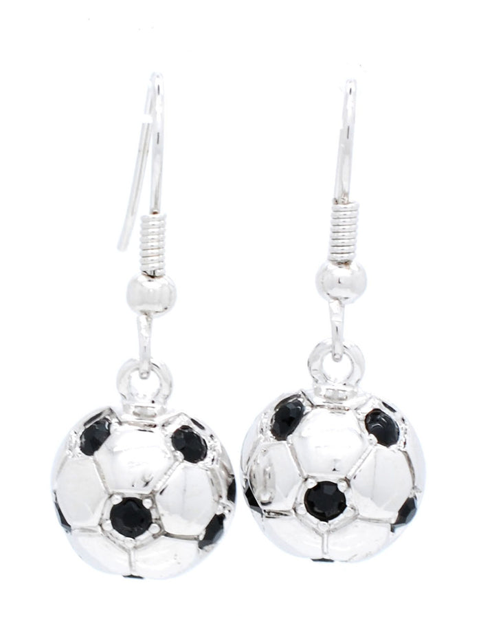 Soccer Ball DANGLE Earrings - Half Ball
