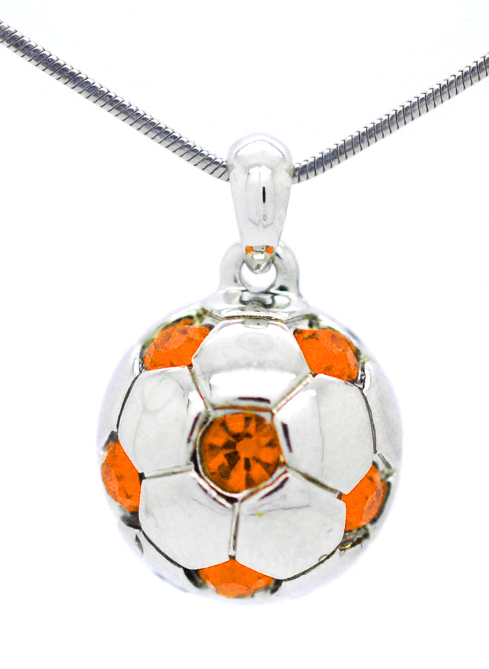 Soccer Ball Necklace - Orange