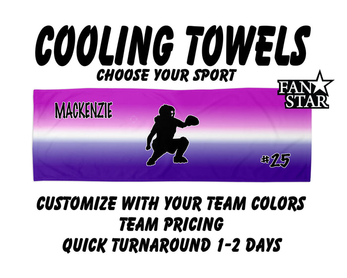 Softball Cooling Towel with Ombre Background