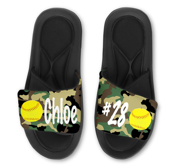 Softball Custom Slides / Sandals - Camo