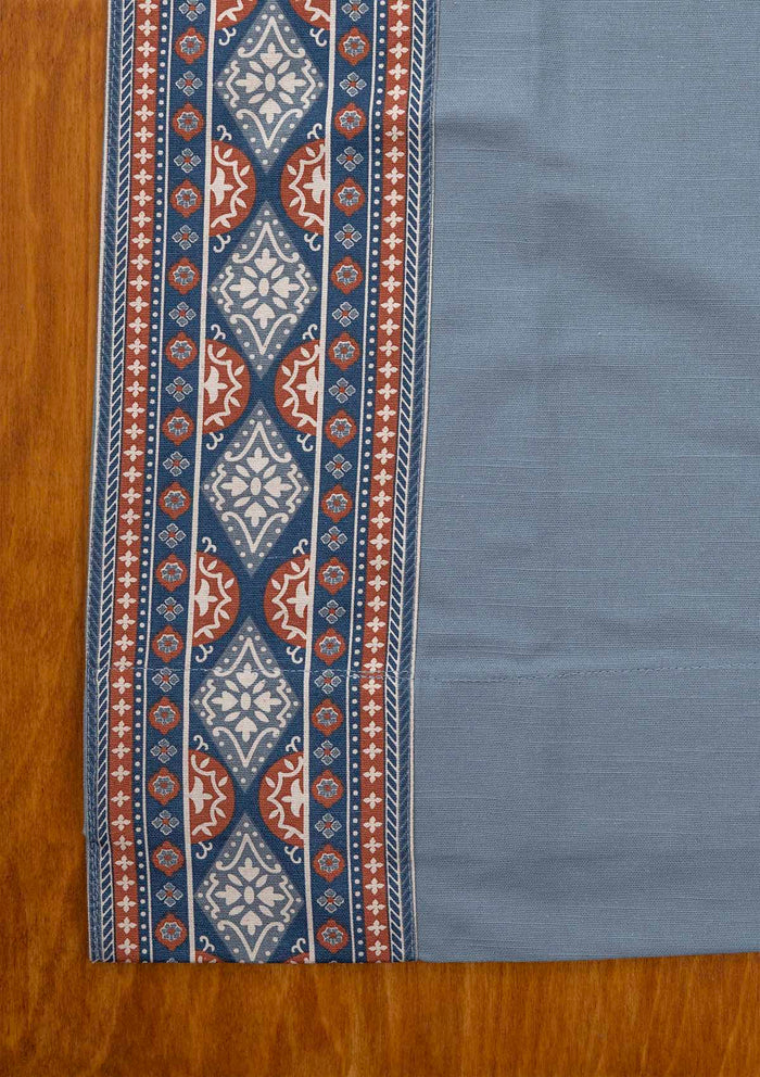 Tara Mist Blue Printed Cotton Fabric