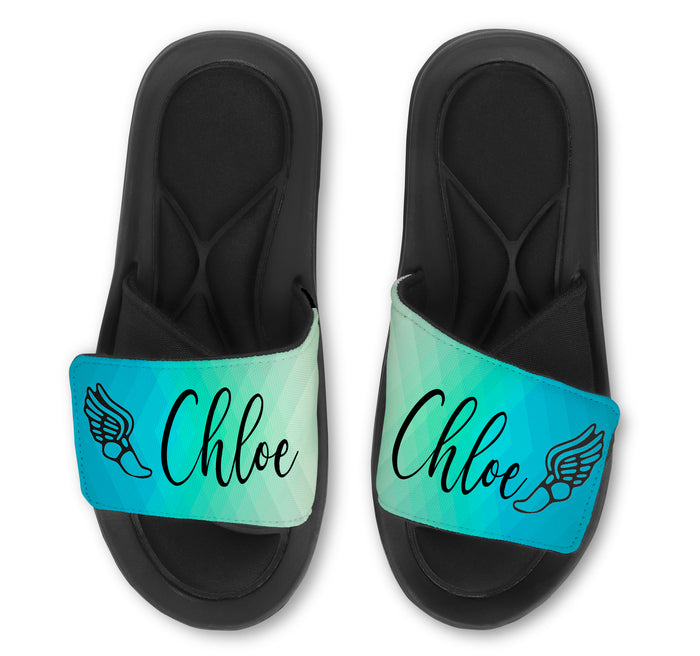 TRACK Abstract Custom Slides / Sandals - Choose your Background!