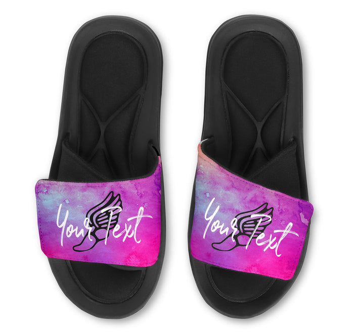 Track Custom Slides / Sandals - Watercolor