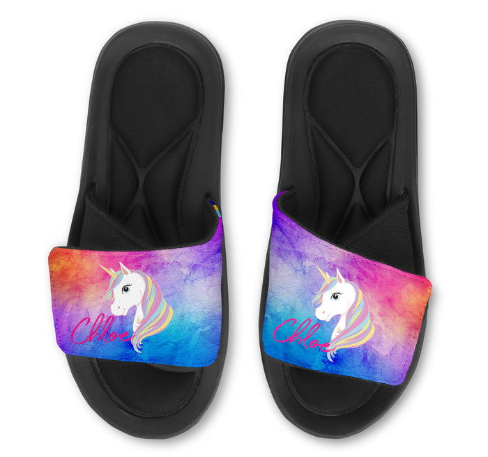 Unicorn Custom Slides / Sandals - Watercolor