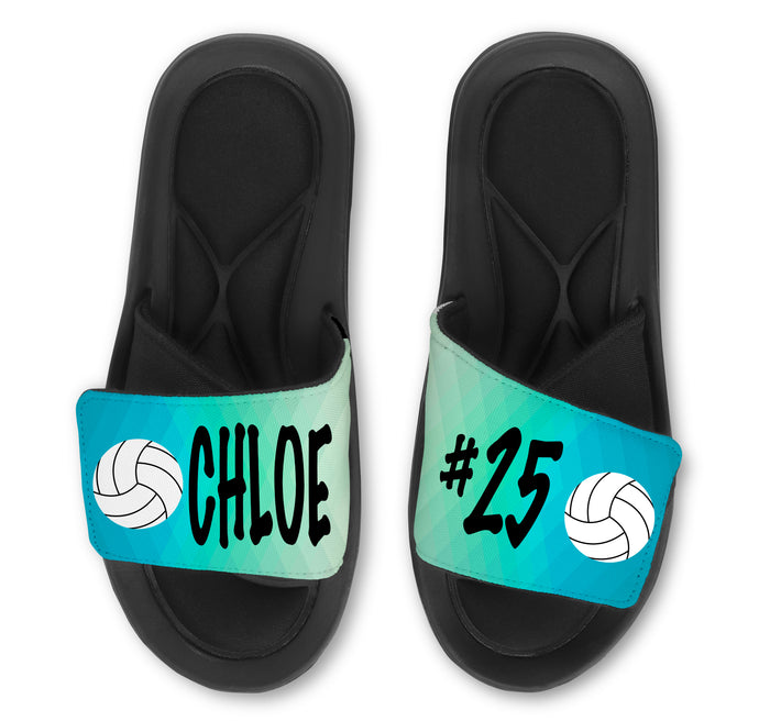 Volleyball Abstract Custom Slides / Sandals - Choose your Background!