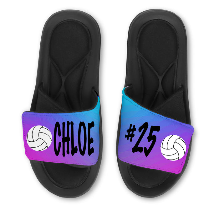 Volleyball Abstract Custom Slides / Sandals - Choose your Background!