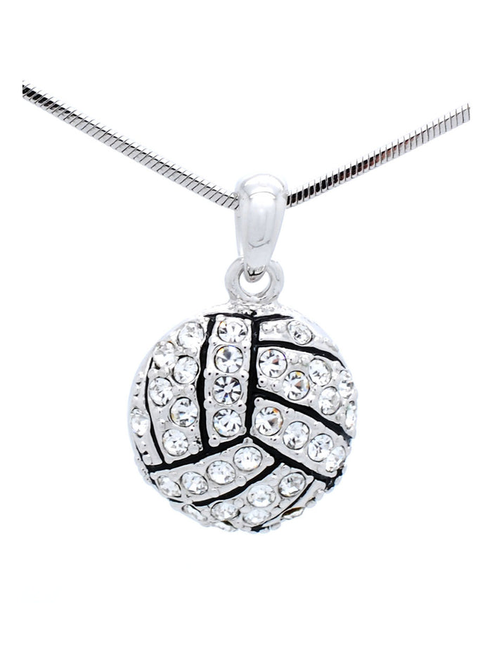 Volleyball Crystal Necklace - Large