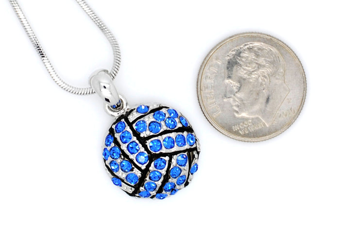 Volleyball Crystal Necklace - Large