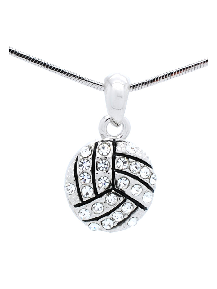 Volleyball Crystal Necklace - Small
