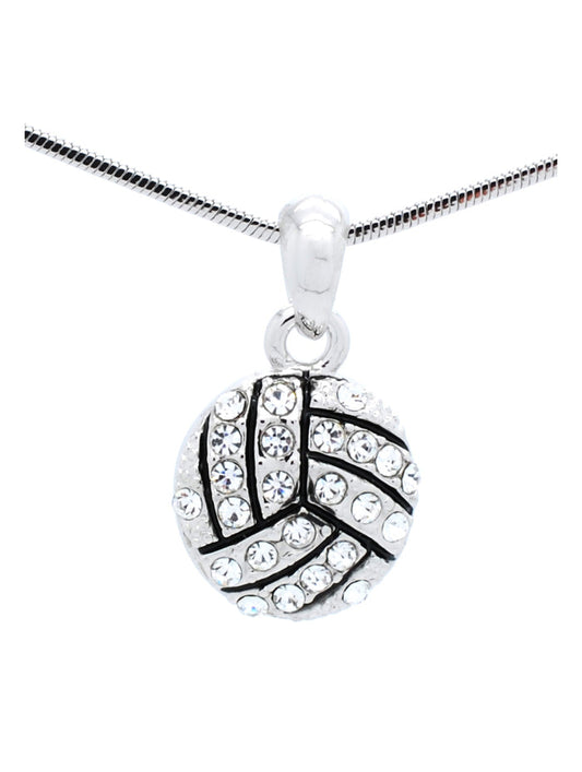 Volleyball Crystal Necklace - Small