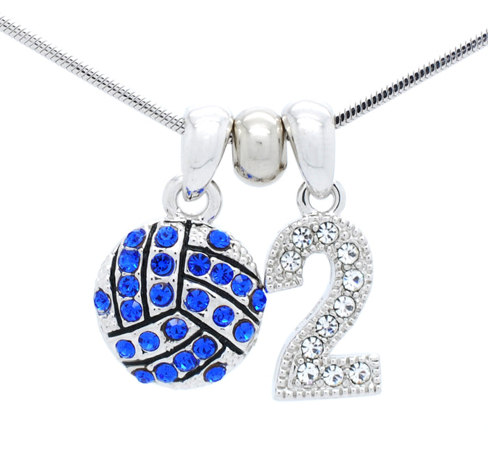 Volleyball Crystal Necklace - Small