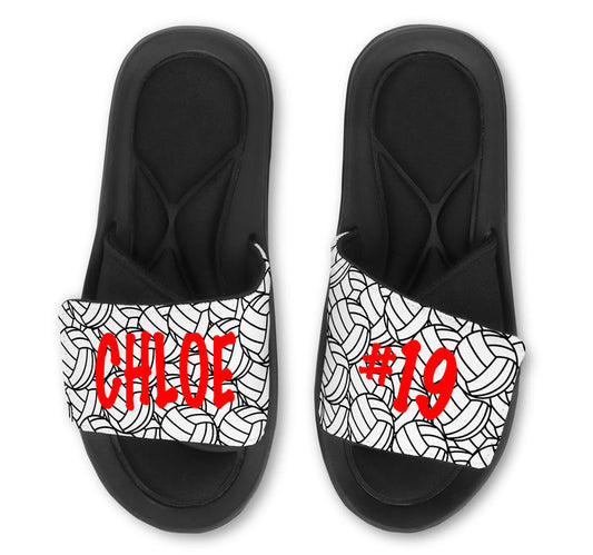Volleyball Custom Slides / Sandals -Customize With Your Name Or Number!