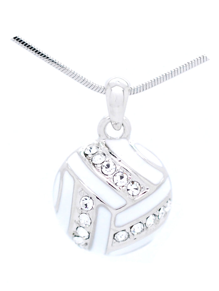Volleyball Enamel Necklace - Large