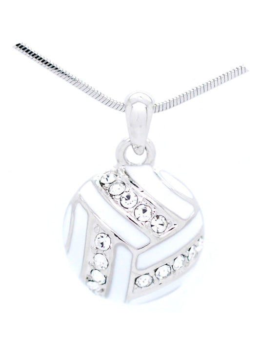 Volleyball Enamel Necklace - Large